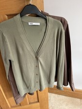 Ladies Brand New Zara Olive Green Cardigan Size 12