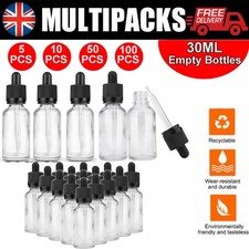 1~100PCS Glass Dropper Bottle
