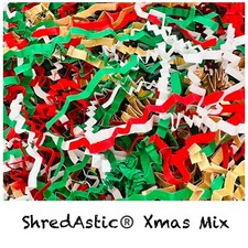 ShredAstic® Shredded Paper Christmas Mix Crinkle Cut Zig Zag Hamper Eco Friendly