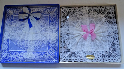 Vintage handkerchiefs boxed - handkerchiefs,