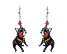 French Bulldog Earrings Abstract Pattern Pet Graphic Art Animals Cute Jewelry