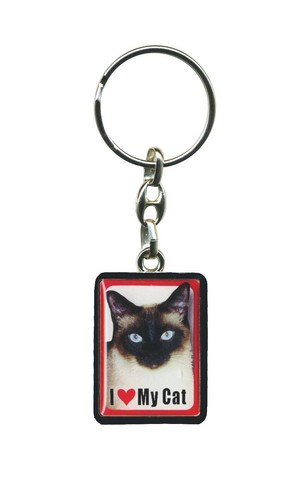 Siamese cat keyring - cat, love