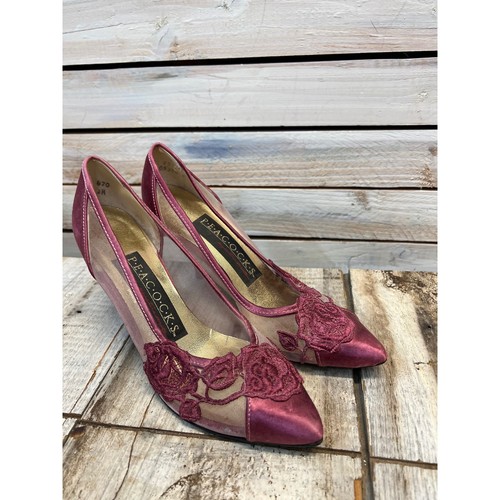 Vintage peacocks mauve satin - vintage,