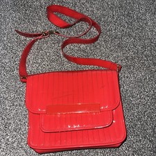 Ted Baker Women's Red Patent Shoulder Bag Medium with Magnetic Logo, Lined