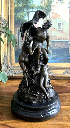 Bronze figure prometheus god - figure,