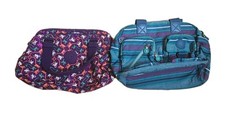 2 x Kipling Bags 1 x  Purple Monkey Mania crossbody  1 x blue stripe Bag