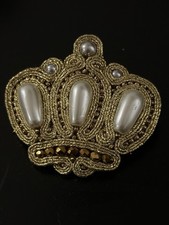 Bespoke Goldwork Crown Brooch