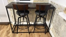 Oak Gloss Breakfast Bar And 2