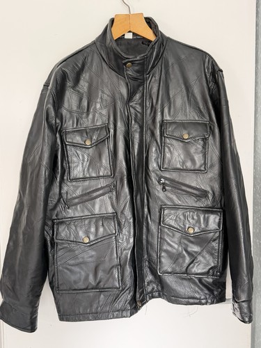 Black leather jacket - , xl