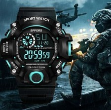 Mens Watches Big Face Military Army Walking Sports Digital LED Shockproof Watch