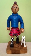 Tintin The Black Island Wooden Sculpture Tintin and Snowy - Large