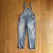 ZARA Distressed Dungarees Size