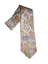 Vintage Liberty Tie - Multi Abstract Paisley Pattern - 100% Cotton - VGC