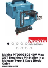 Makita PT001GZ02 40V Max XGT Brushless Pin Nailer in a Makpac Type 3 Case
