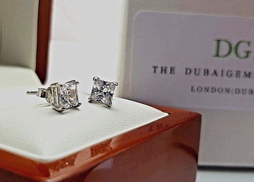 White gold finish princess cut - gold,