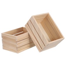  2pcs Unfinished Wood Crate