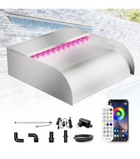 LONGRUN 30cm Waterfall Blade Pool Fountain Stainless Steel Spillway Rrp £179.99