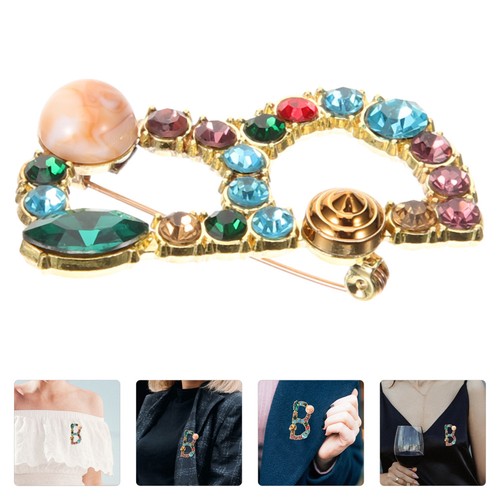 Alloy letter brooch pin - letter,