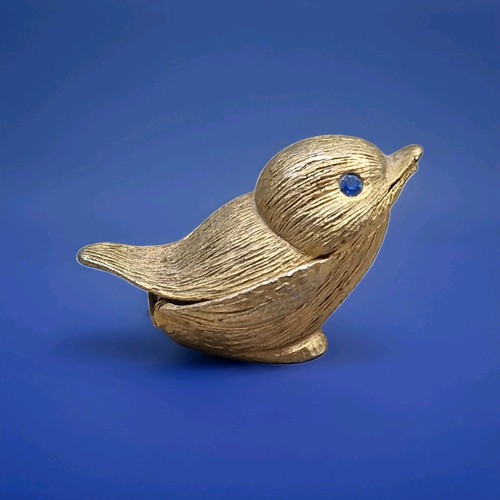Vintage gold bird trinket - gold,