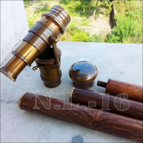 Vintage brass telescope handle - telescope,