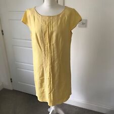 Minuet Dress 12 petite Yellow Shift Linen Blend Summer Wedding Holiday