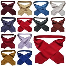 Cravat Cravats Wedding Ascot Self Tie Formal Ruche Solid Plain Mens