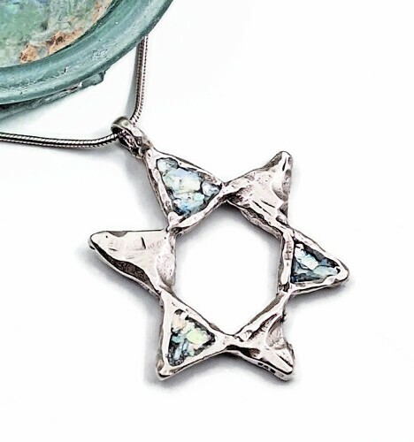 Roman glass star david - roman,