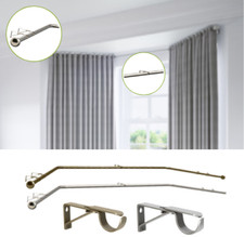 19mm 3 SIDED BAY WINDOW CURTAIN POLE EYELET POLE 400CM CURTAIN POLE SET