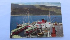 Postcard Fort William Pier With 'Loch Nevis' & Macbraynes Coaches. Posted 1966.