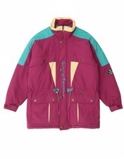 CAMPRI Mens Ski Jacket UK 40 Large Burgundy Colourblock Polyester BY01