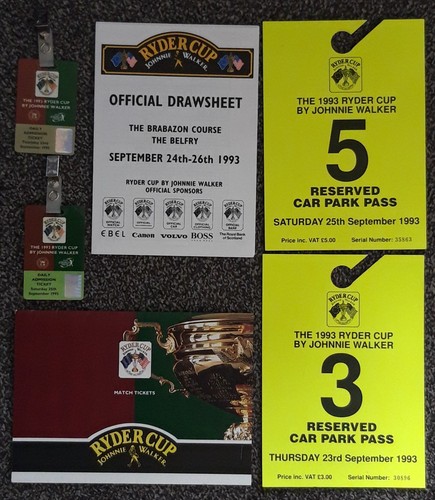 1993 ryder cup tickets and - ryder, car