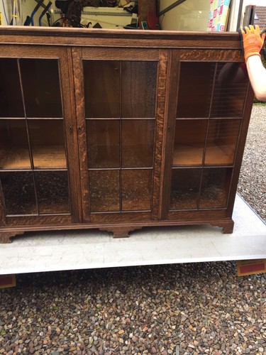 Antique oak glass fronted - antique,