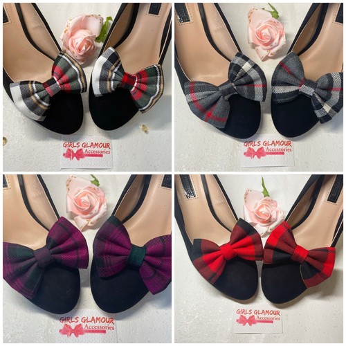 Royal stewart tartan bow - royal, shoes