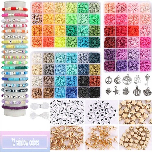 Clay beads bracelet making kit - beads,