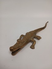 Large Vintage Heavy Brass Crocodile Ornament Figure 45cm 780g