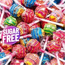 MIXED BEST OF 3 SUGAR FREE CHUPA CHUPS LOLLIES Cola Strawberry Cherry Lollipops