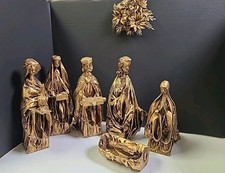 7 PC Vintage Gold Paper Mache