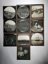 Lot: 11 Antique Black & White Glass Plate Negatives Of Various Images