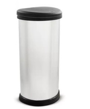 40L Deco Touch Top Bin Silver