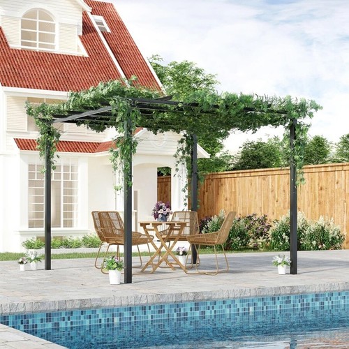 Metal garden pergola gazebo - garden,