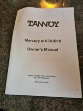 Tannoy Mercury mX-SUB10-Owner'sMANUAL INSTRUCTION - Multi Language A4