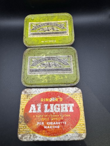 Vintage empty tins golden - 3,