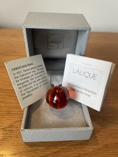 Lalique Red Cabochon Ring Crystal Boxed w/Booklet–Designer Jewellery 15.3mm, I½