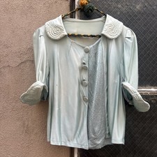 Vintage 1930s Blue Satin