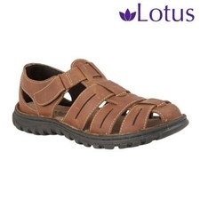 Lotus Mens Leather Closed Toe Sandals Tan Brown Gladiator Shoes UK 7 - 12 Bruno