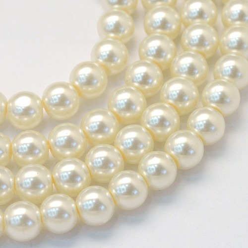 Ivory glass pearl 3mm - glass,