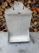 Vintage French Blue Chicken Wire Enamel Spoon Rack Drip Tray