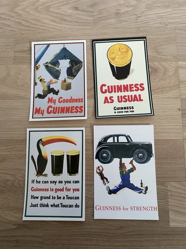 Four guinness postcards - guinness,