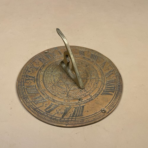 Brass sundial garden ornament - brass,