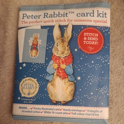 Peter rabbit cross stitch card - peter,